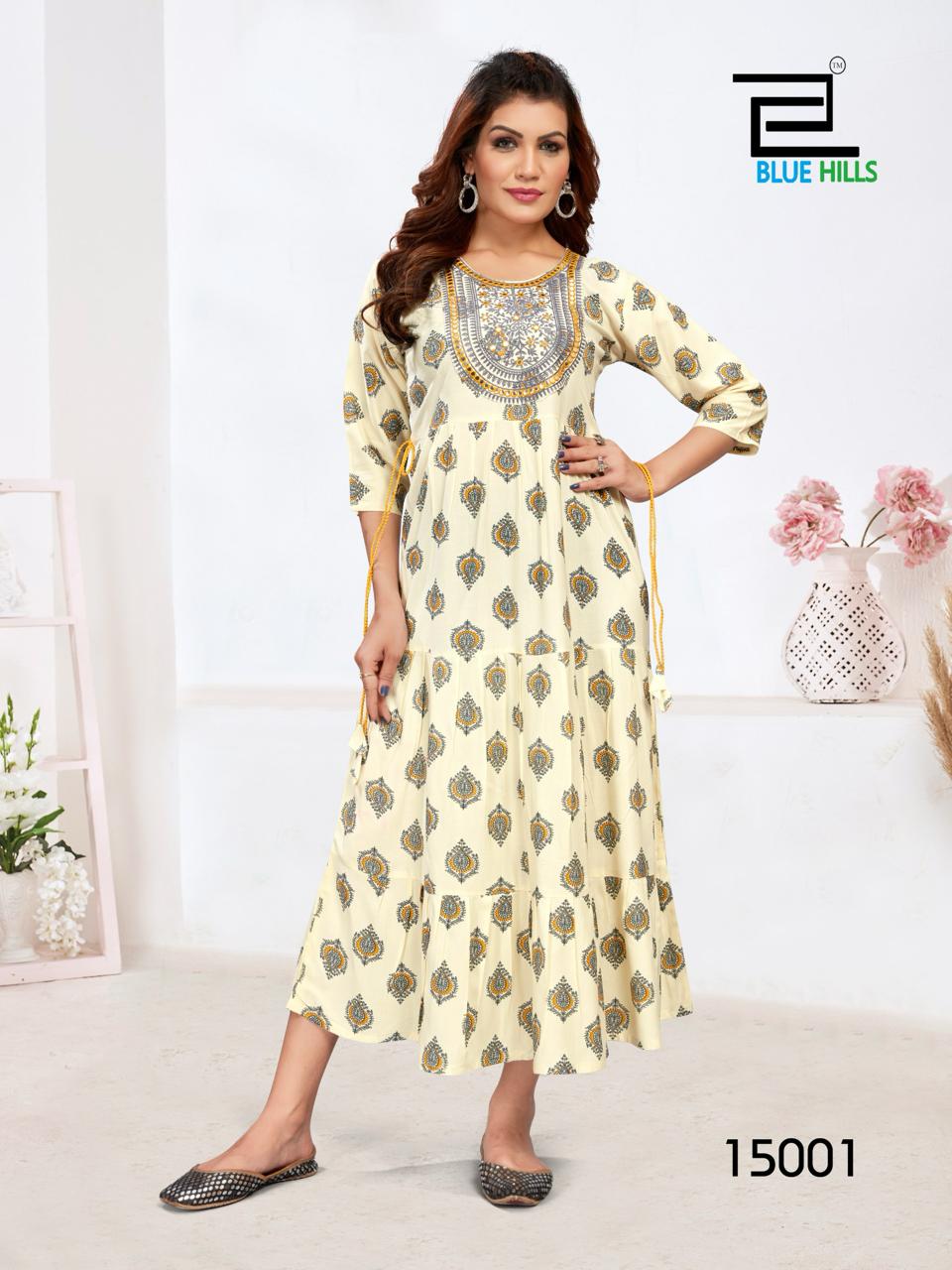 Sarfaraz Vol 15 By Blue Hills Long Printed Kurtis Wholesale Market In Surat With Price